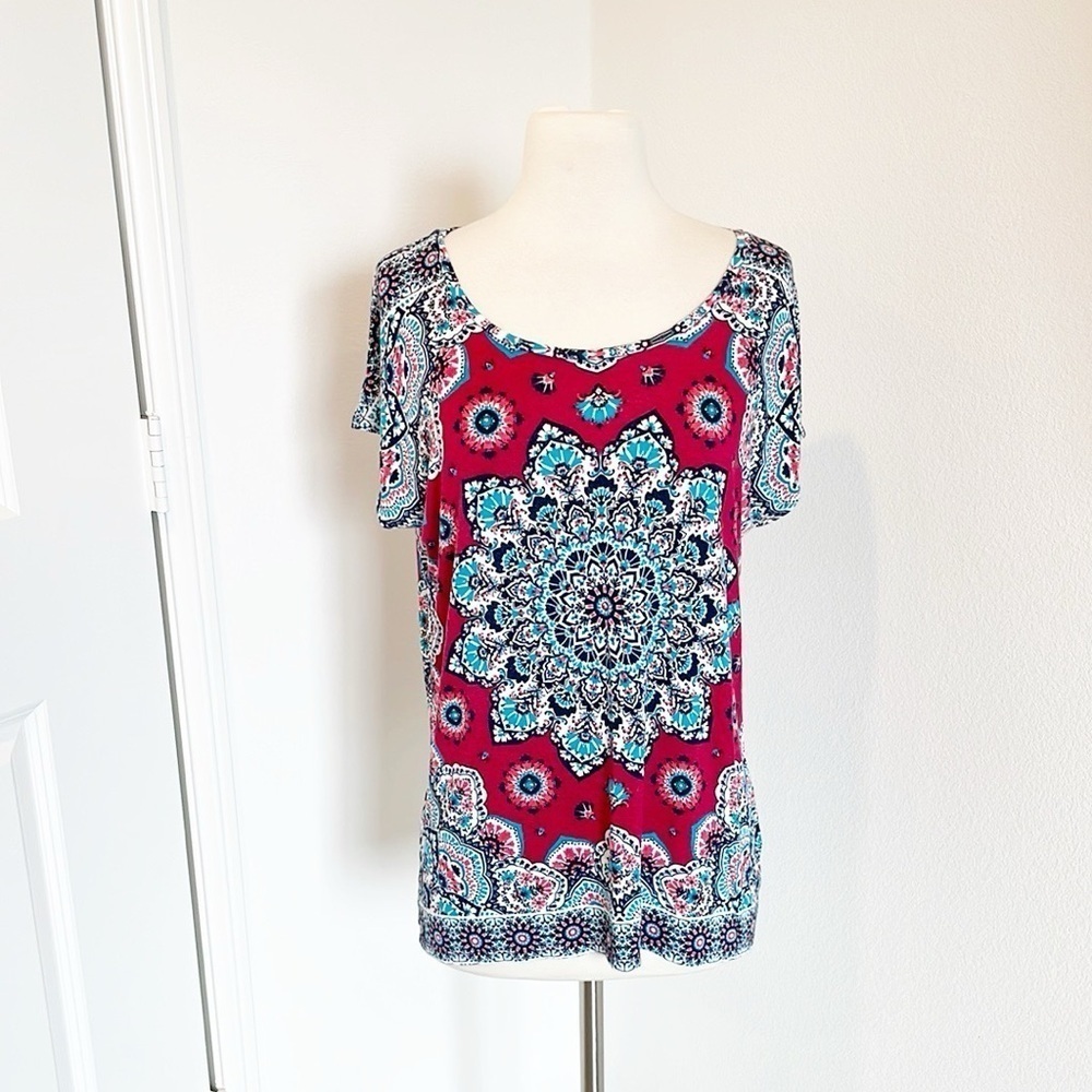 Westport Mandala Print Short Sleeve Top